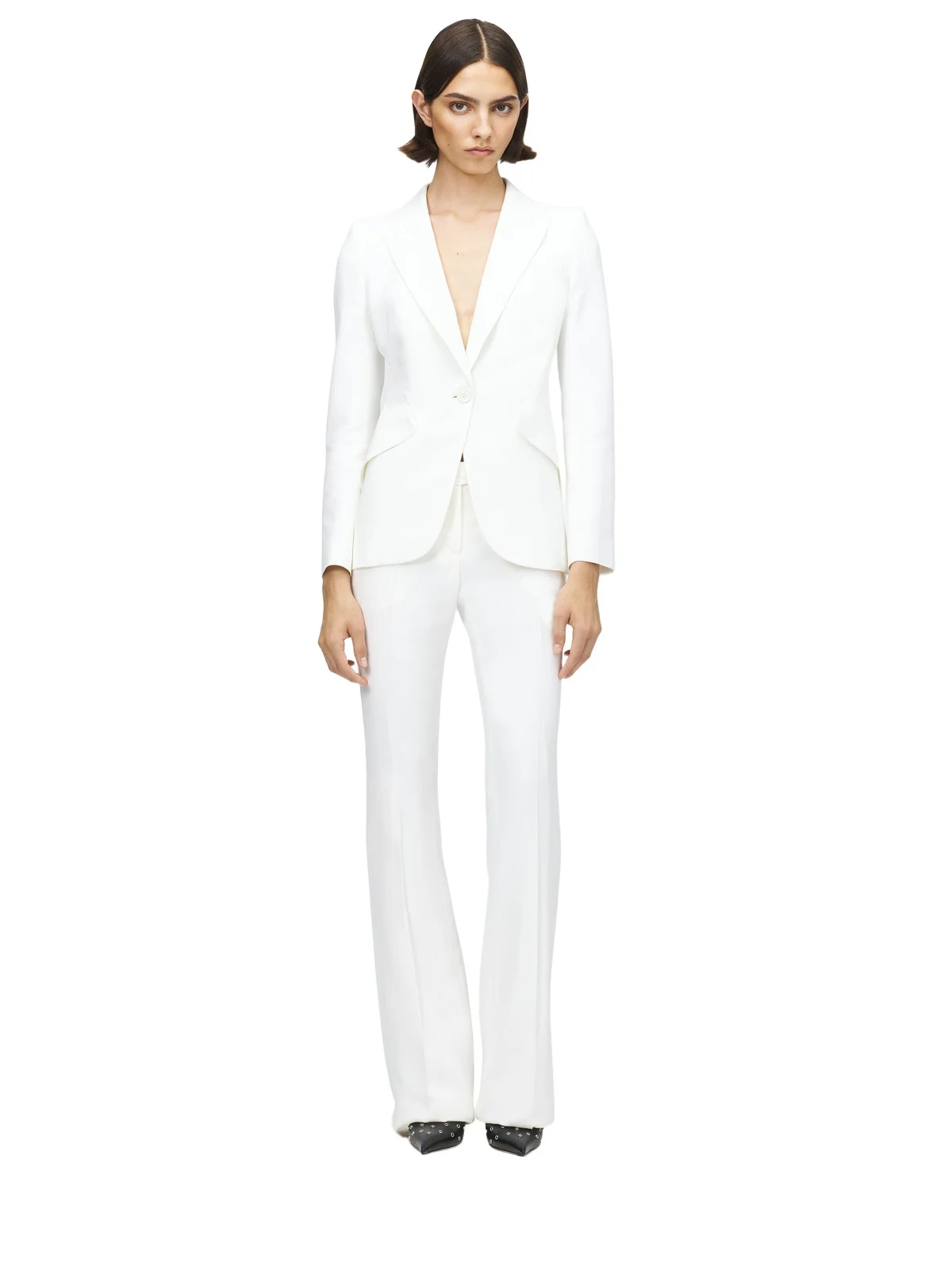 Peak Shoulder Leaf Crepe Jacket Peak Shoulder Leaf Crepe Jacket