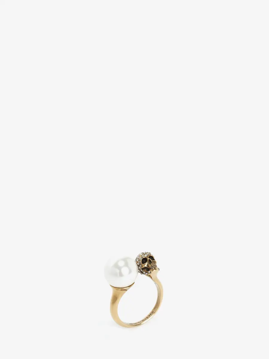 Alexander McQueen Pearl-like Skull Ring | Thumbnail 2