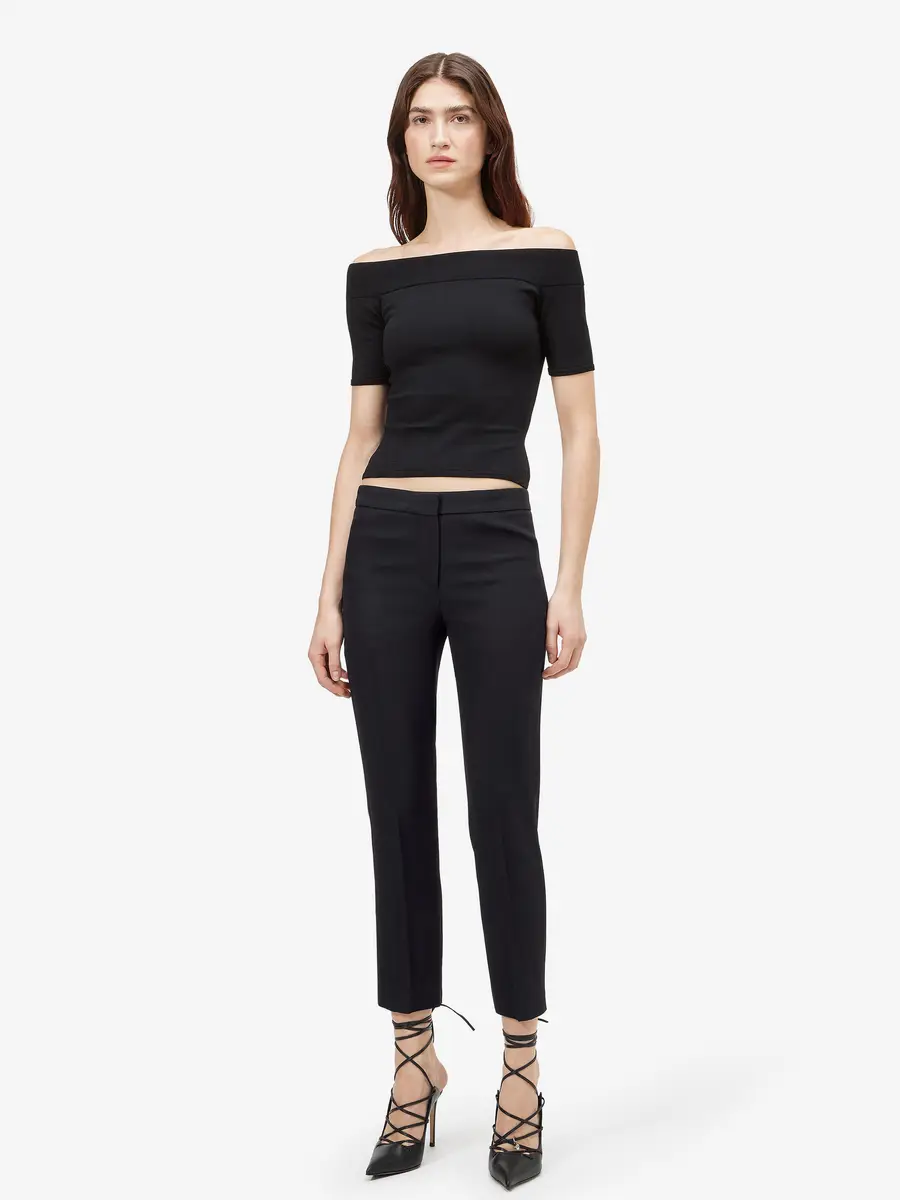Alexander McQueen Leaf Crepe Cigarette Trouser | Thumbnail 2 Alexander McQueen Leaf Crepe Cigarette Trouser | Thumbnail 2