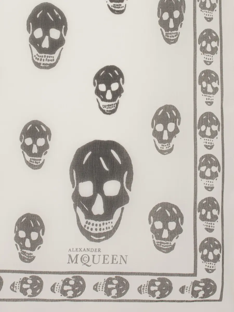 Alexander McQueen Classic Silk Chiffon Skull Scarf | Thumbnail 2 Alexander McQueen Classic Silk Chiffon Skull Scarf | Thumbnail 2