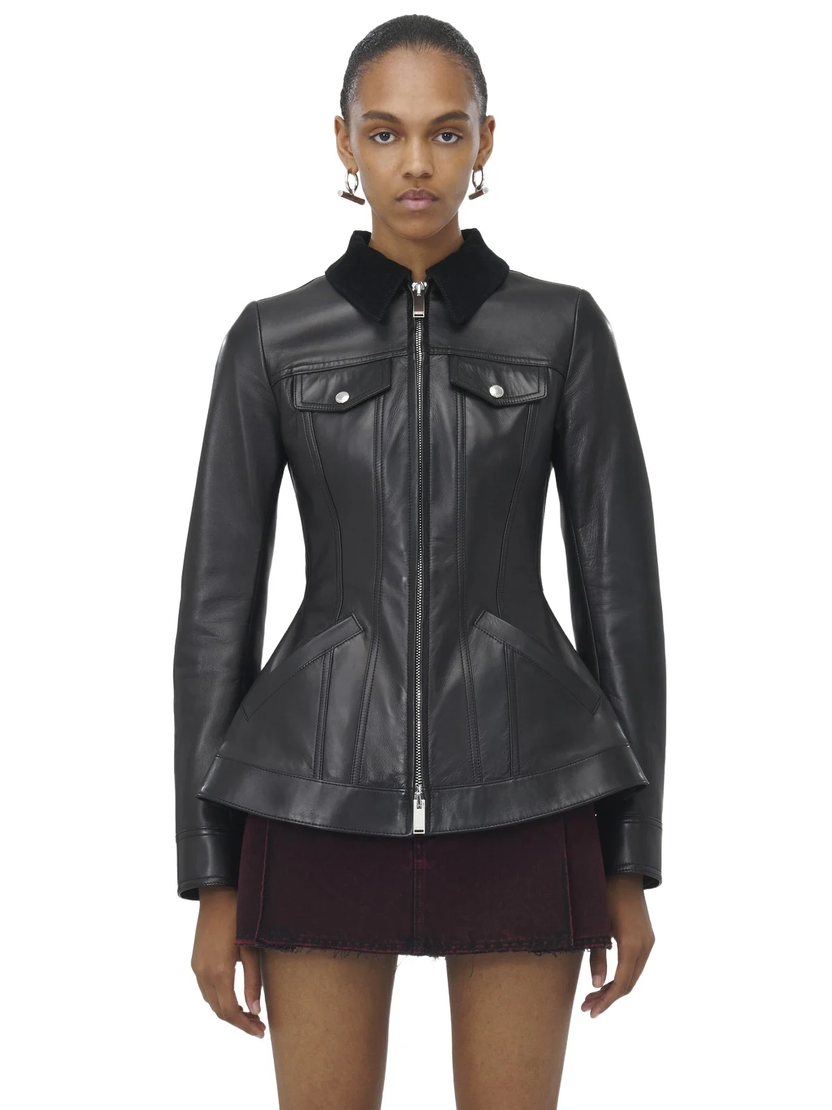 Alexander McQueen Peplum Leather Jacket
