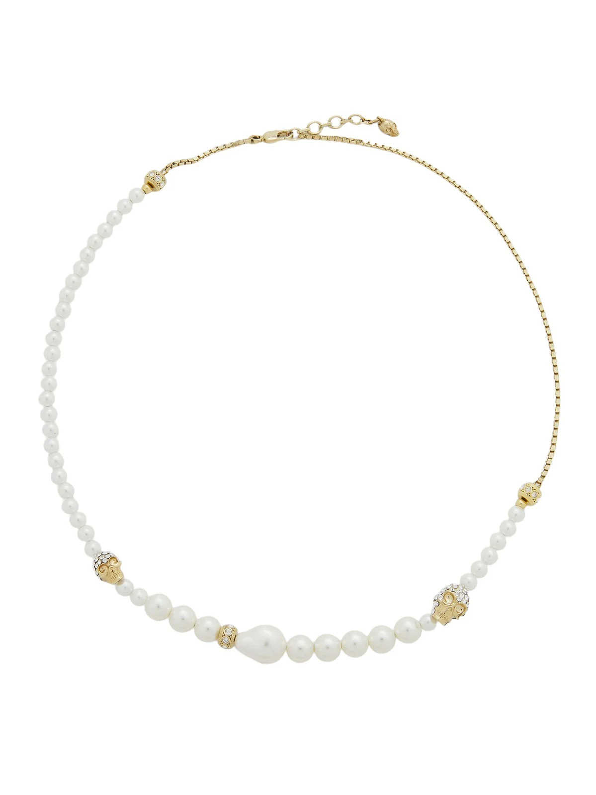 Alexander McQueen Skull and Pearl Necklace