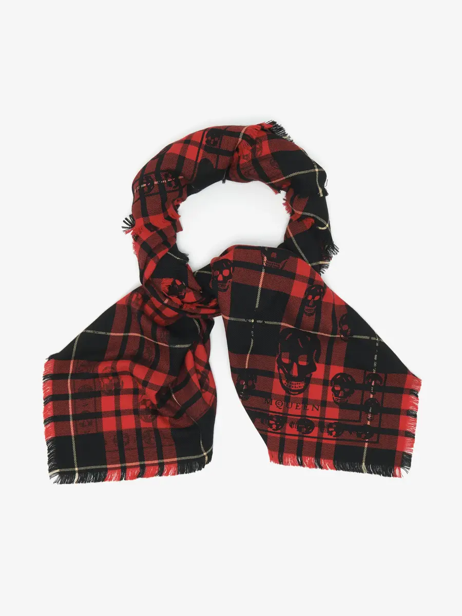 Alexander McQueen Tartan Skull Scarf | Thumbnail 2 Alexander McQueen Tartan Skull Scarf | Thumbnail 2