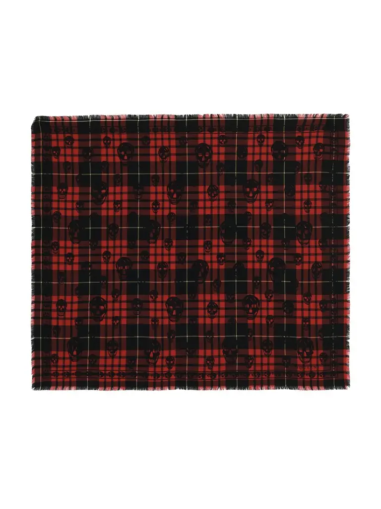 Alexander McQueen Tartan Skull Scarf