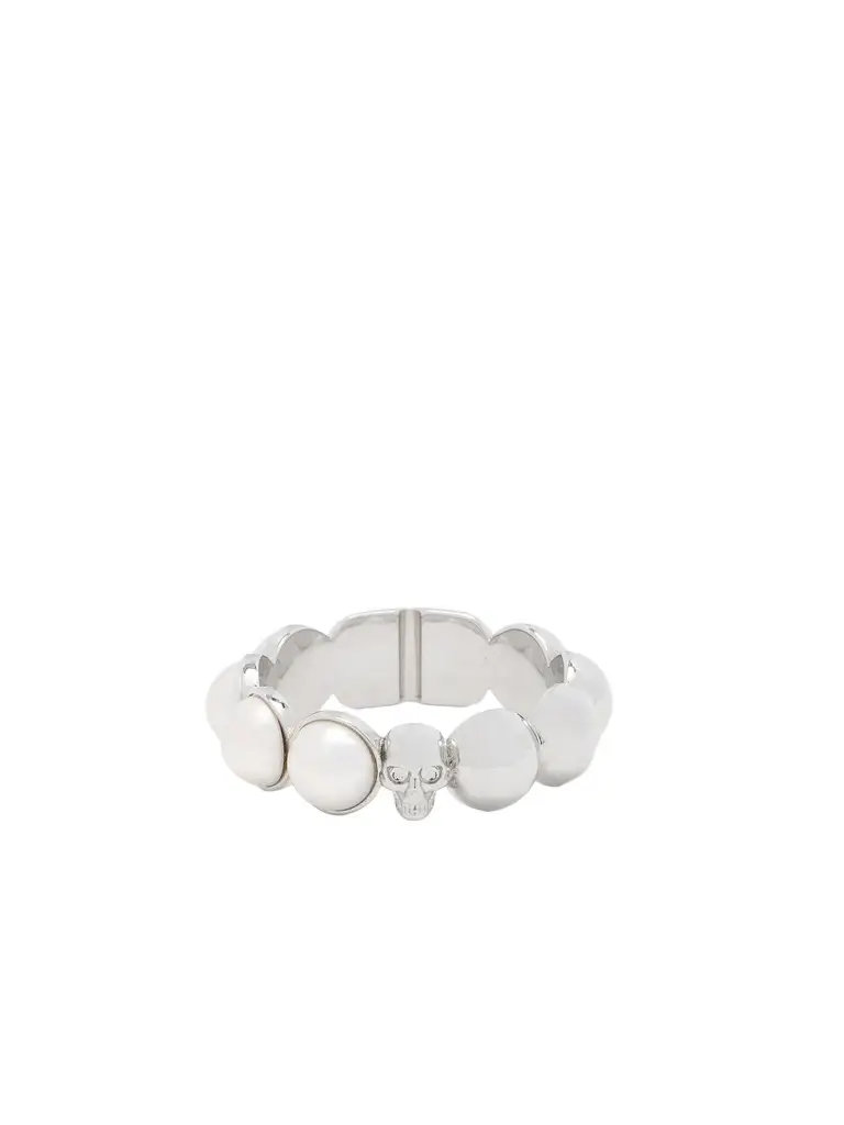 Alexander McQueen Skull & Pearl Ring