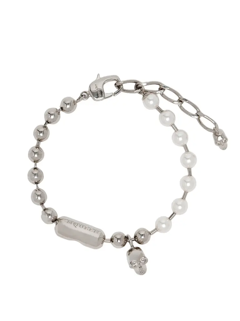 Alexander McQueen Skull & Pearl Bracelet