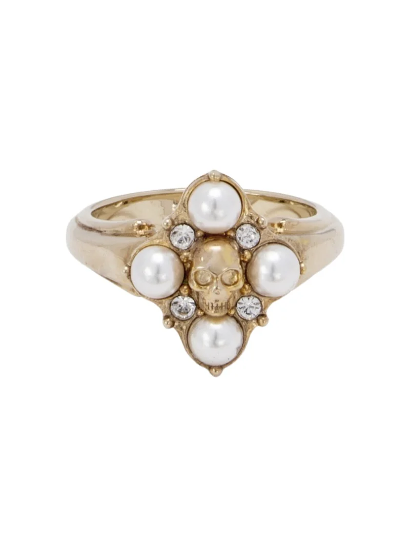 Alexander McQueen Skull & Crystal Ring