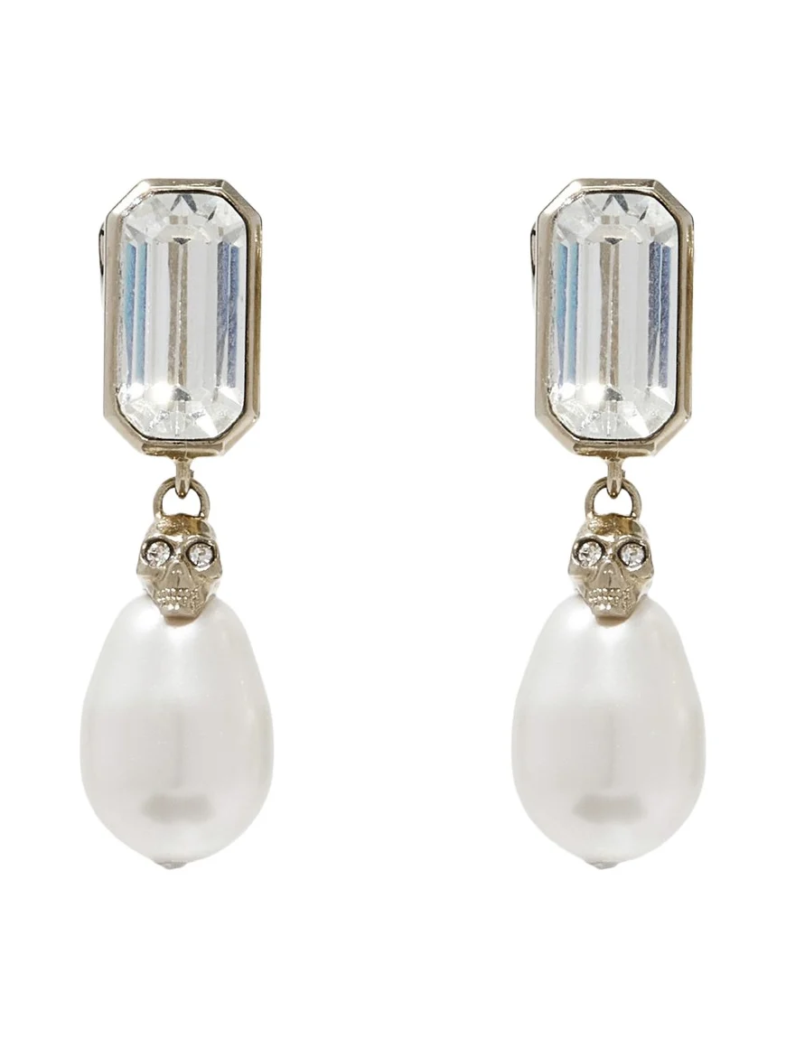 Alexander McQueen Skull & Crystal Earrings