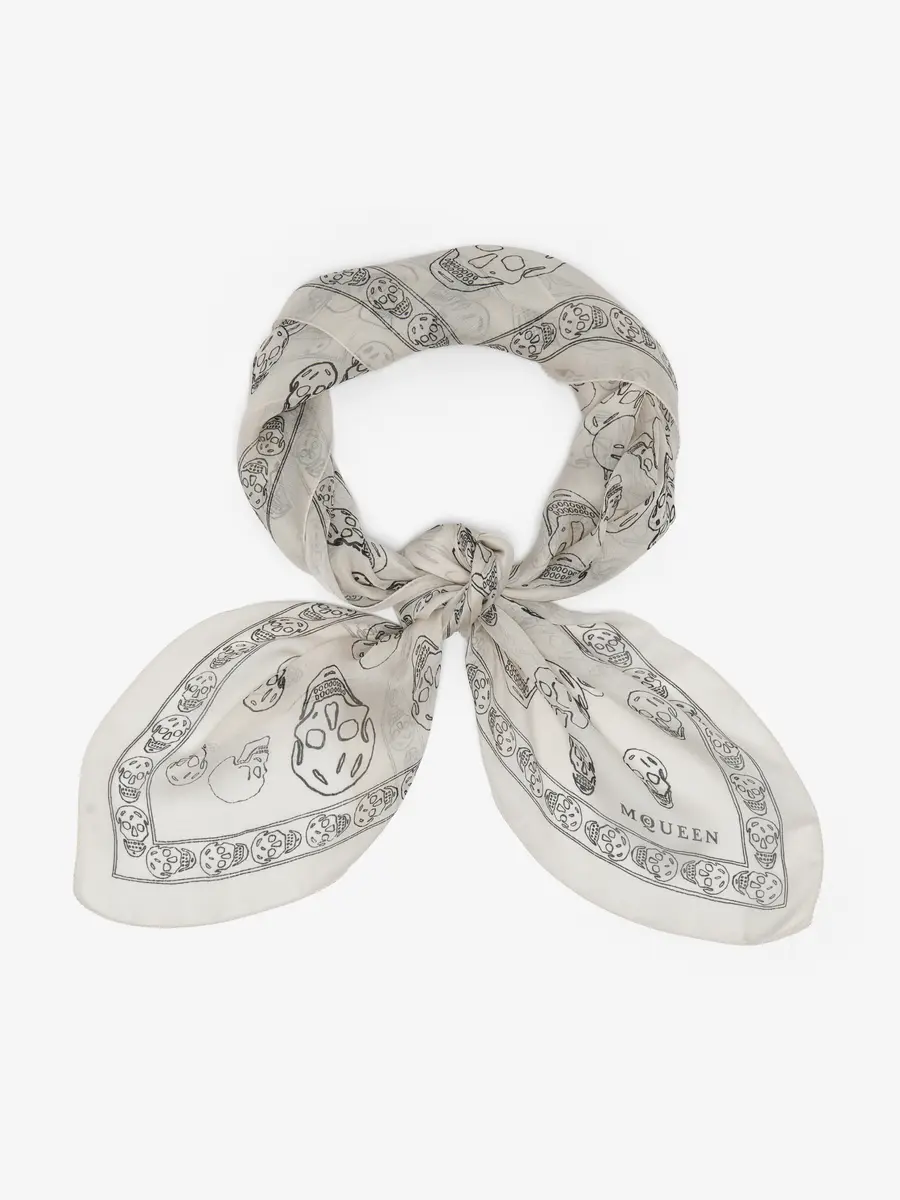 Alexander McQueen Hand-painted Skull Foulard | Thumbnail 2 Alexander McQueen Hand-painted Skull Foulard | Thumbnail 2