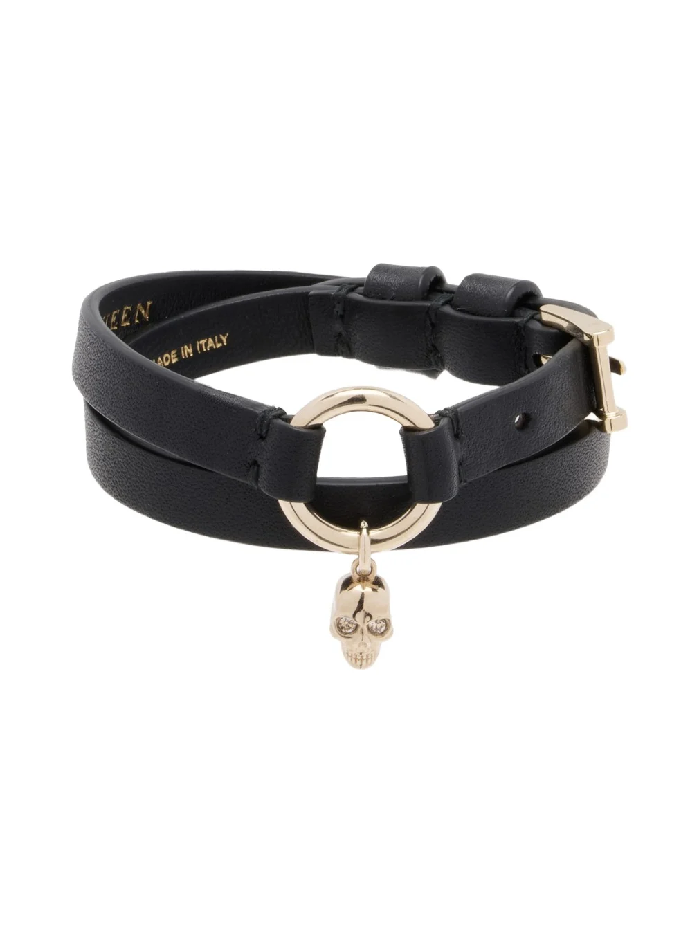 Alexander McQueen Skull Ring Double Wrap Bracelet