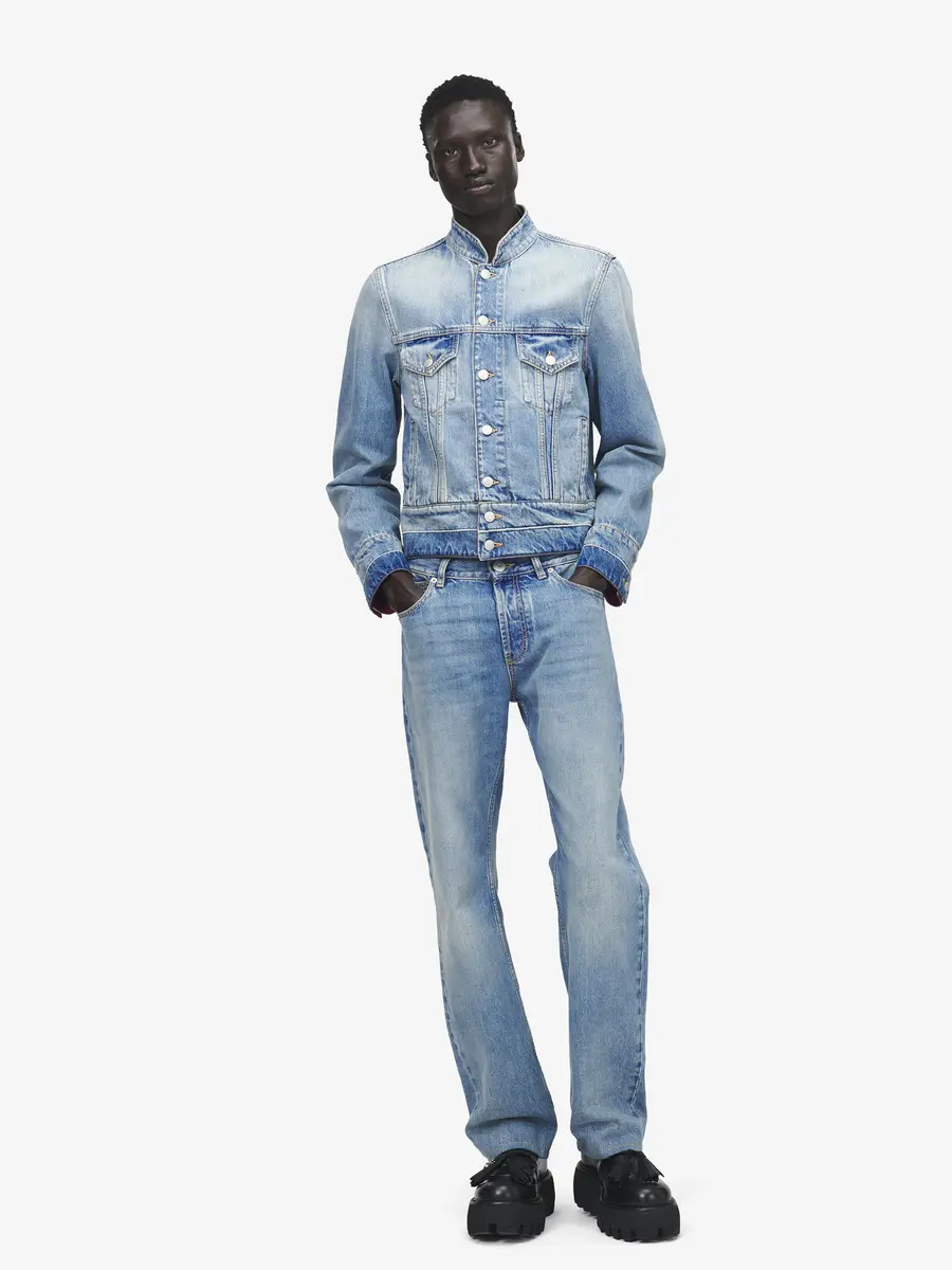 Alexander McQueen Stand Collar Denim Jacket | Thumbnail 2 Alexander McQueen Stand Collar Denim Jacket | Thumbnail 2