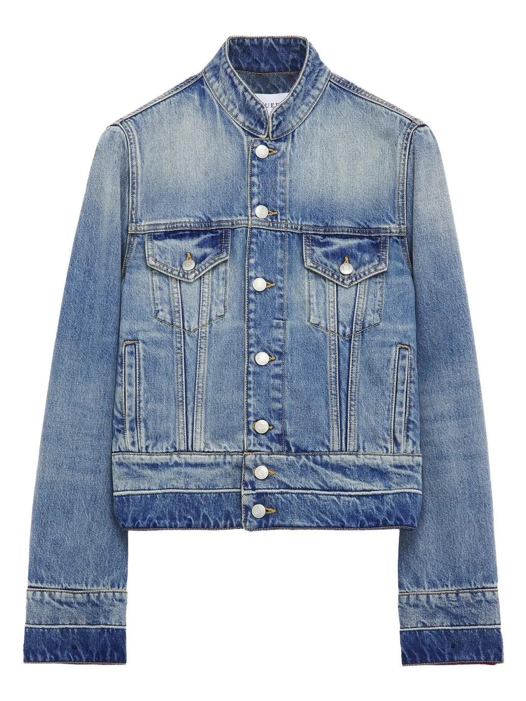 Alexander McQueen Stand Collar Denim Jacket