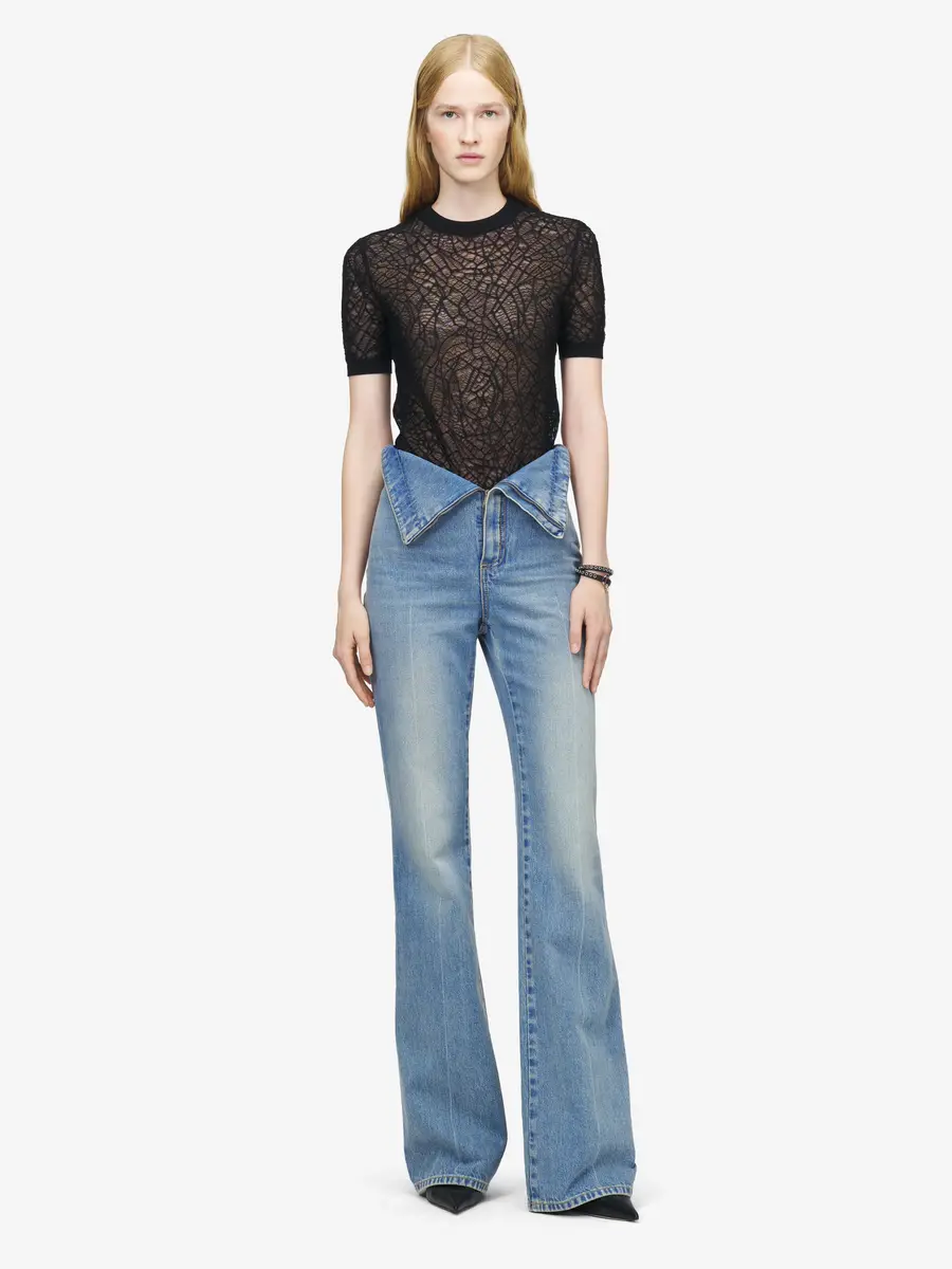Alexander McQueen Fold Over Waist Jeans | Thumbnail 2 Alexander McQueen Fold Over Waist Jeans | Thumbnail 2