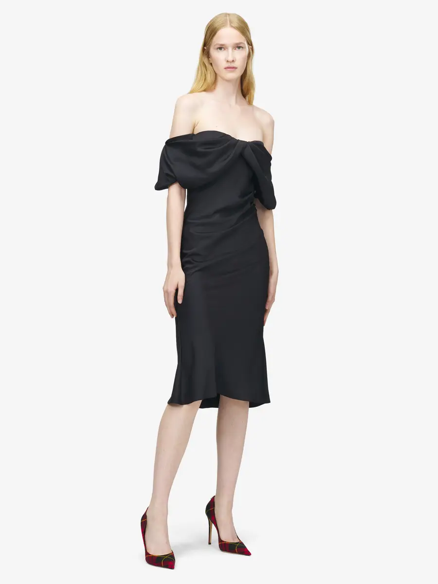 Alexander McQueen Off-the-shoulder Draped Evening Dress | Thumbnail 2 Alexander McQueen Off-the-shoulder Draped Evening Dress | Thumbnail 2