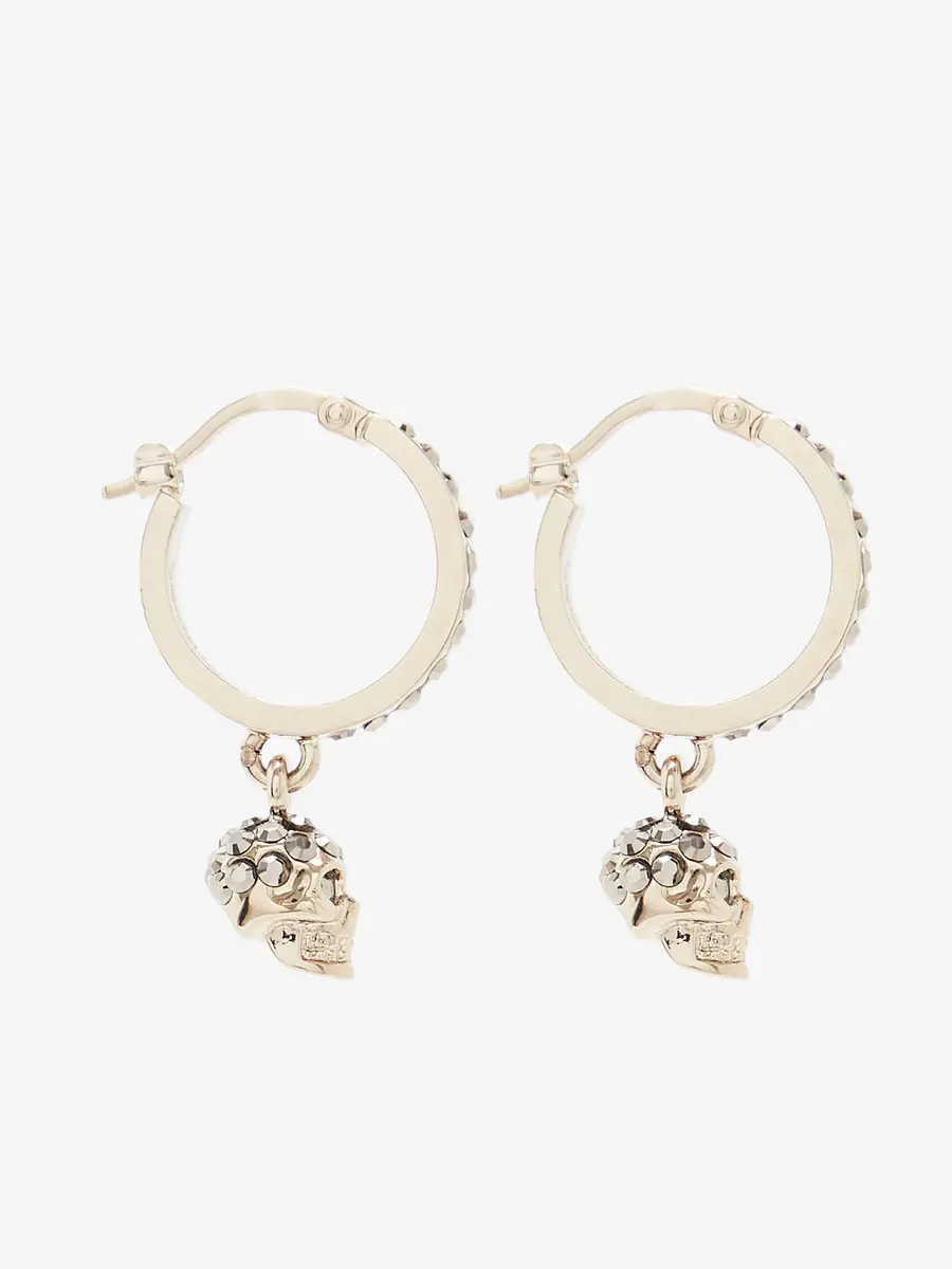 Alexander McQueen Skull Mini Creole Hoop Earrings | Thumbnail 2 Alexander McQueen Skull Mini Creole Hoop Earrings | Thumbnail 2