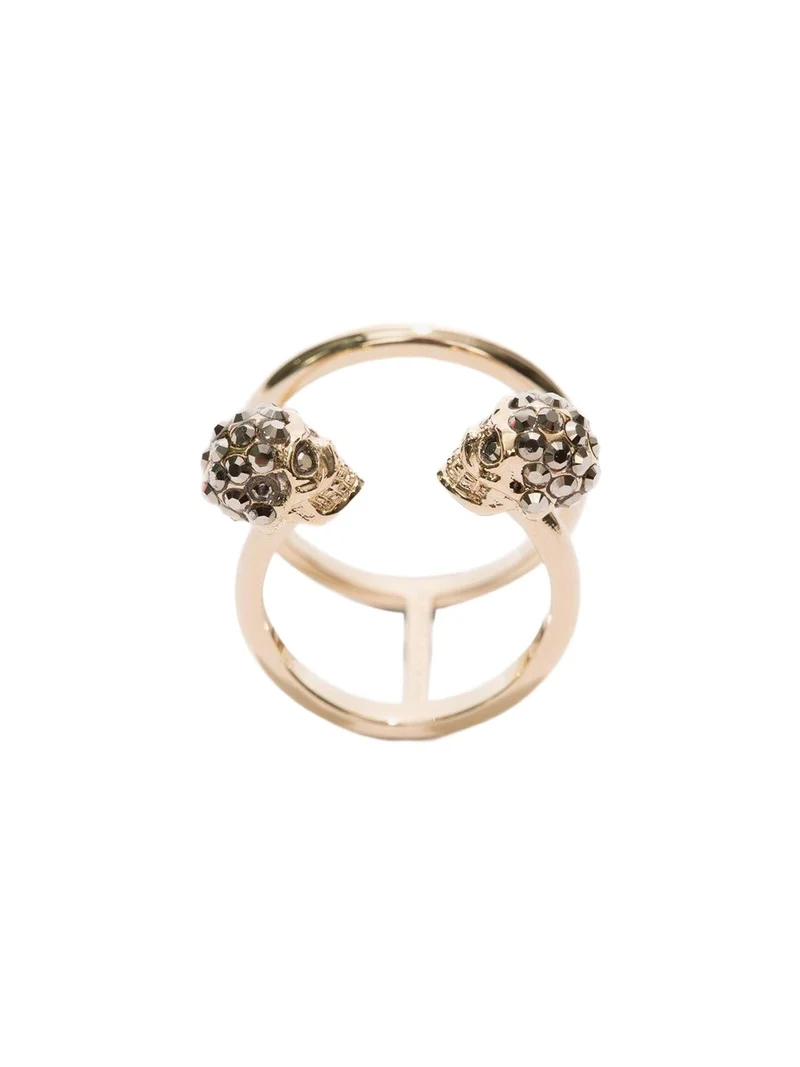 Alexander McQueen Twin Skull Double Ring