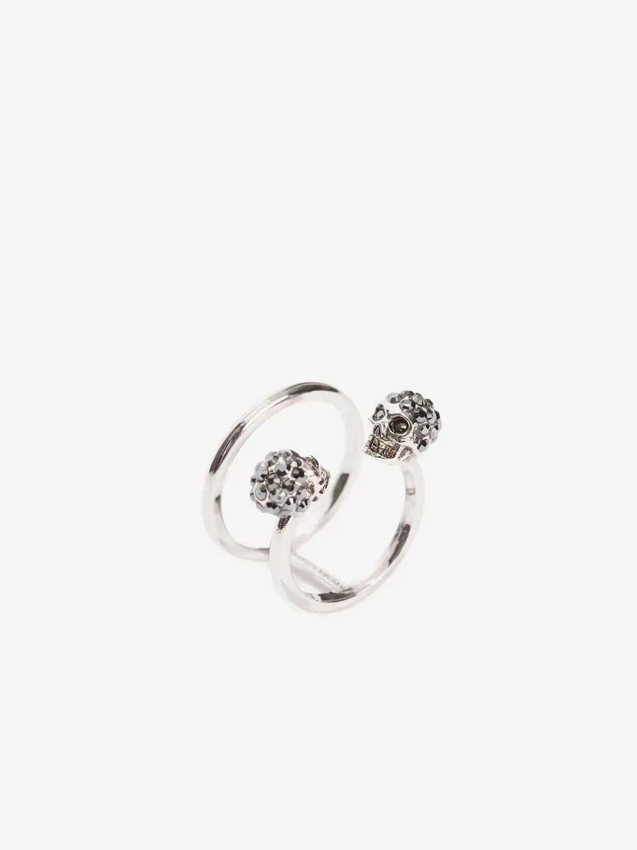 Alexander McQueen Twin Skull Double Ring | Thumbnail 2 Alexander McQueen Twin Skull Double Ring | Thumbnail 2