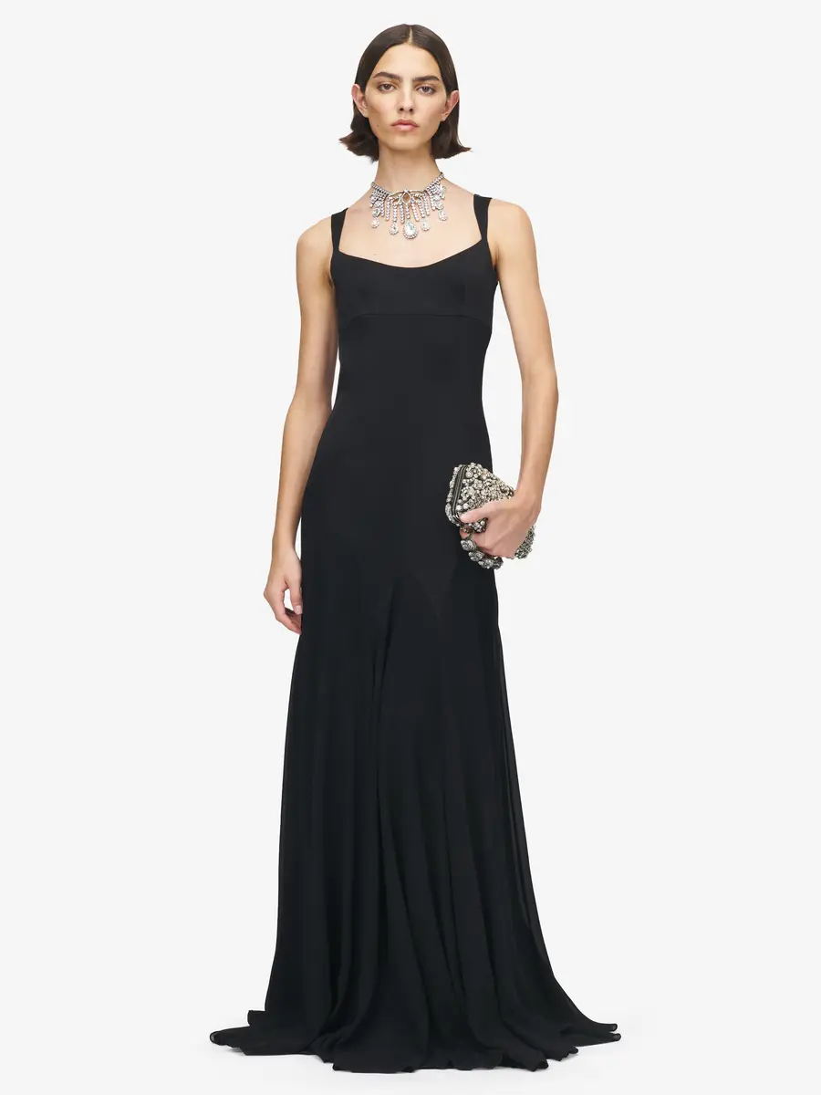 Alexander McQueen Satin Evening Dress | Thumbnail 2 Alexander McQueen Satin Evening Dress | Thumbnail 2