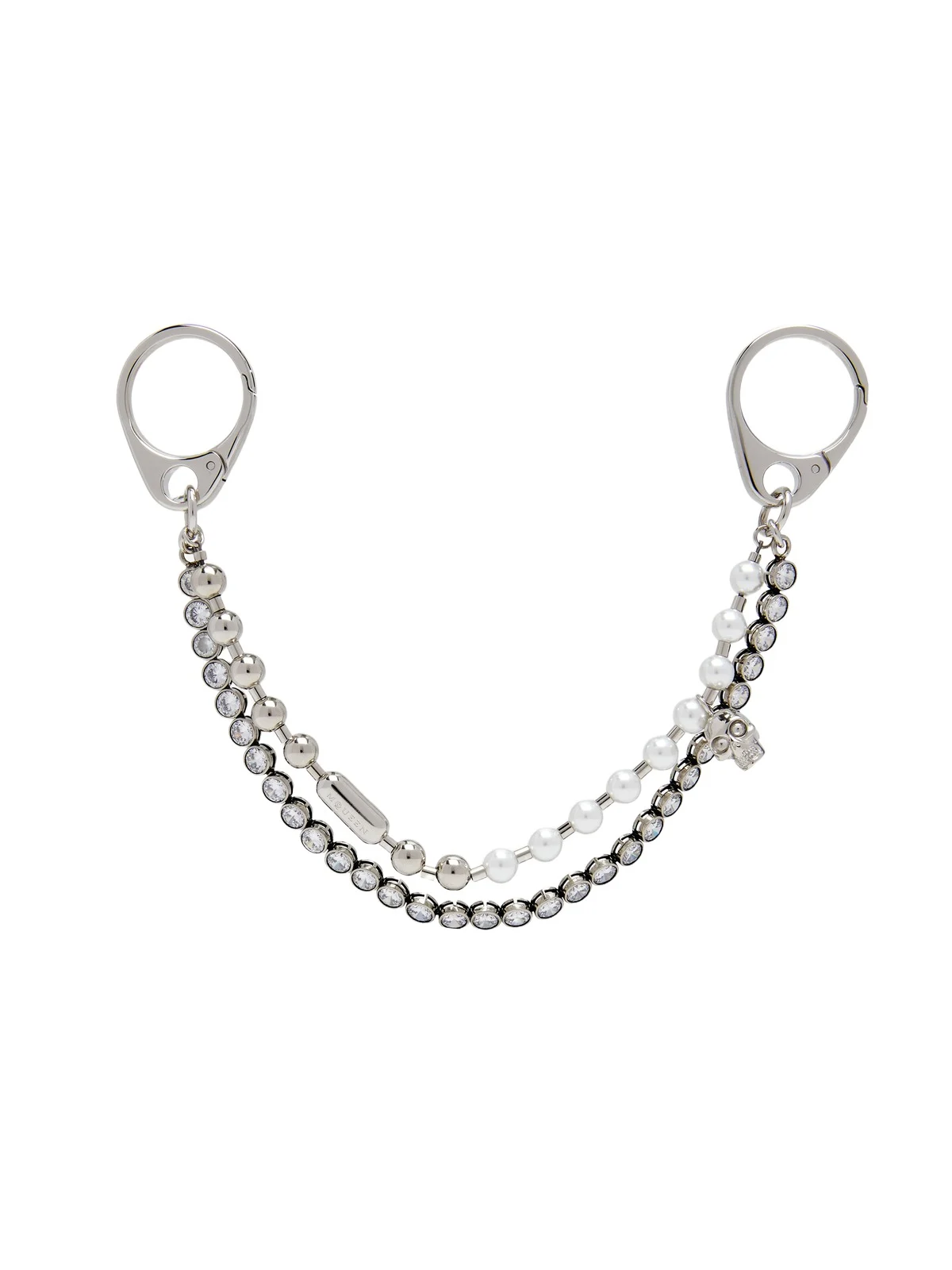Pearl & Crystal Double Chain Charm Pearl & Crystal Double Chain Charm