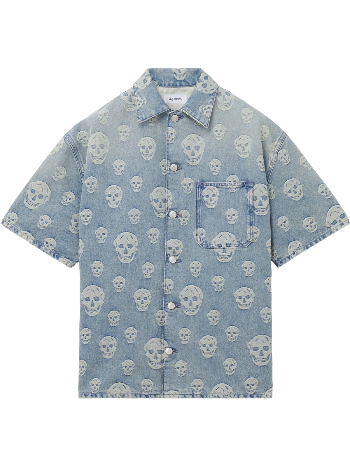 Alexander McQueen Skull Jacquard Denim Shirt