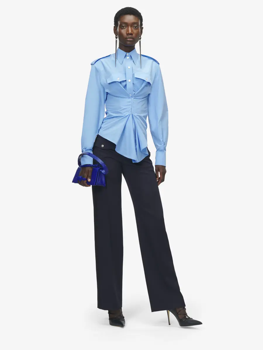Alexander McQueen Gathered Long-Sleeved Shirt | Thumbnail 2 Alexander McQueen Gathered Long-Sleeved Shirt | Thumbnail 2