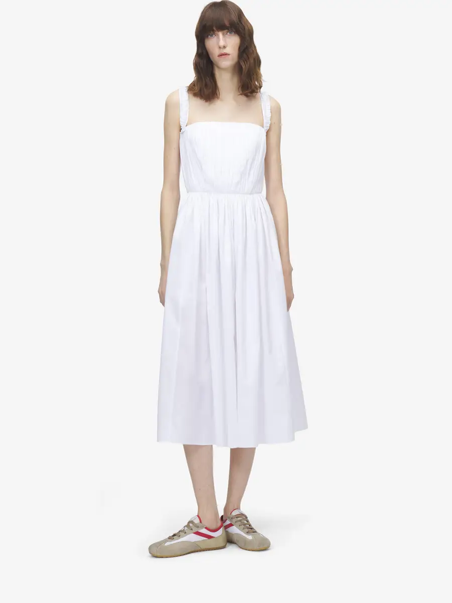 Alexander McQueen Gathered Midi Dress | Thumbnail 2 Alexander McQueen Gathered Midi Dress | Thumbnail 2