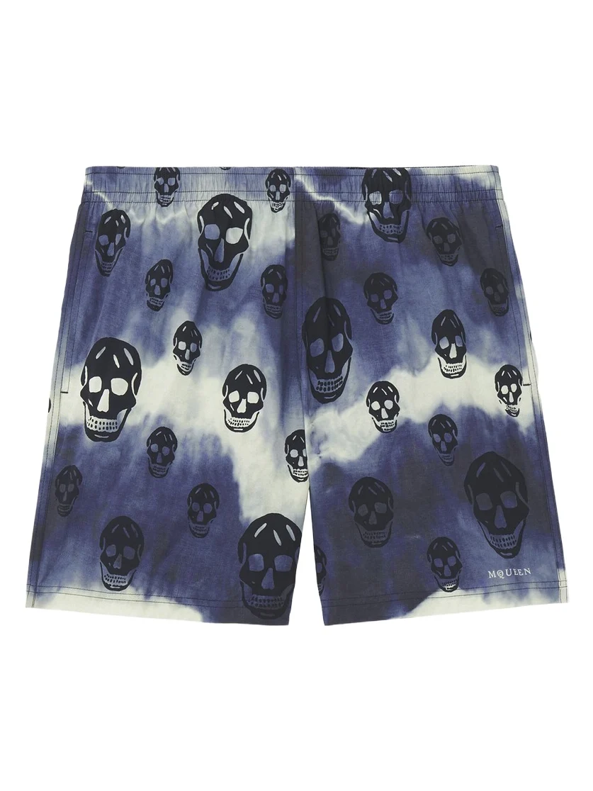 Alexander McQueen Tie-Dye Skull Swim Shorts