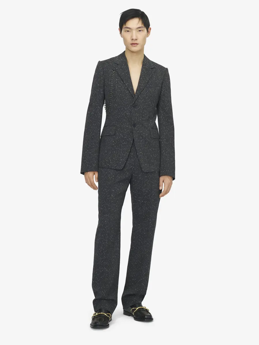 Alexander McQueen Flecked Pinstripe Single-breasted Jacket | Thumbnail 2 Alexander McQueen Flecked Pinstripe Single-breasted Jacket | Thumbnail 2