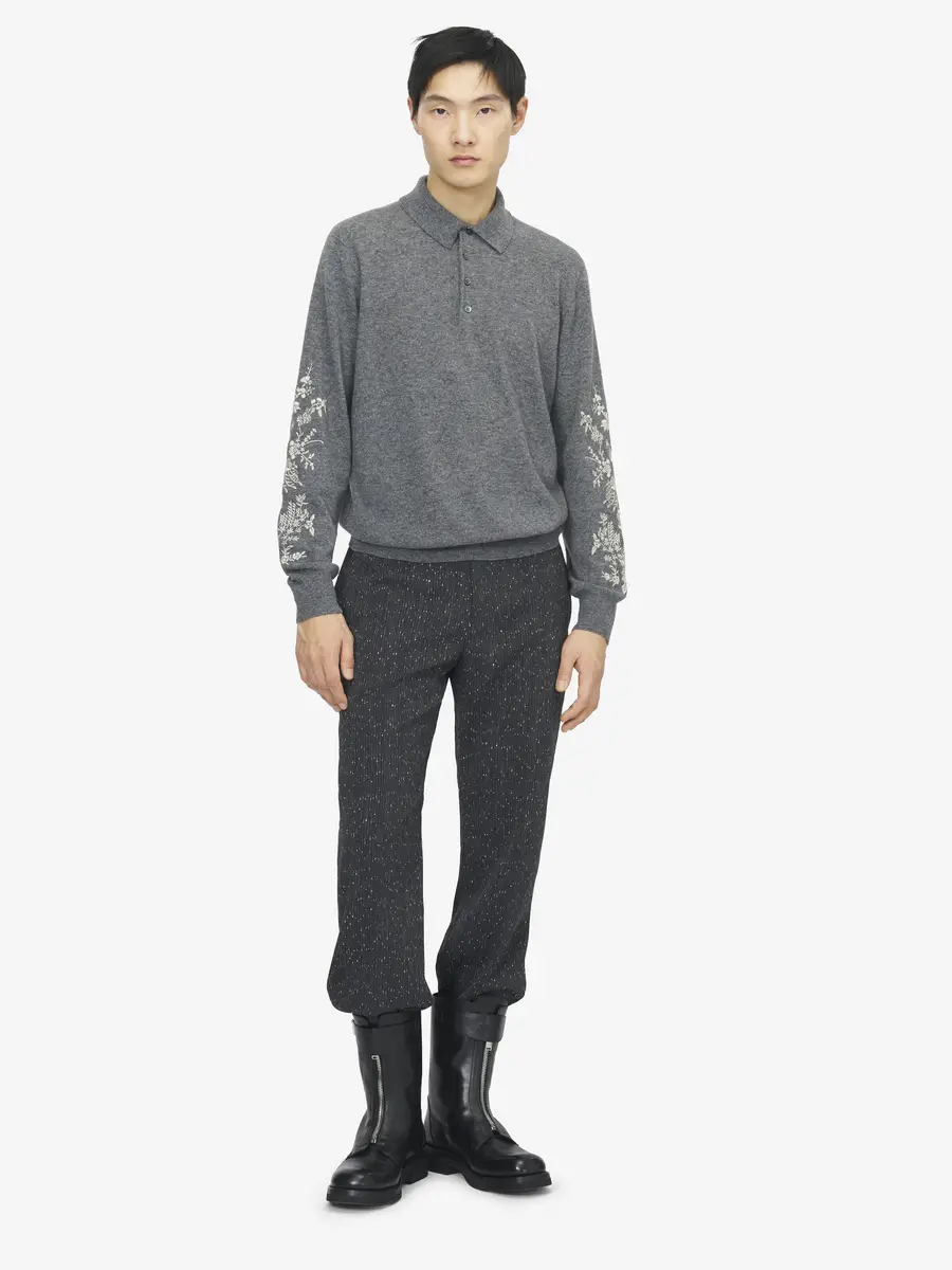 Alexander McQueen Floral Embroidery Polo Shirt | Thumbnail 2 Alexander McQueen Floral Embroidery Polo Shirt | Thumbnail 2