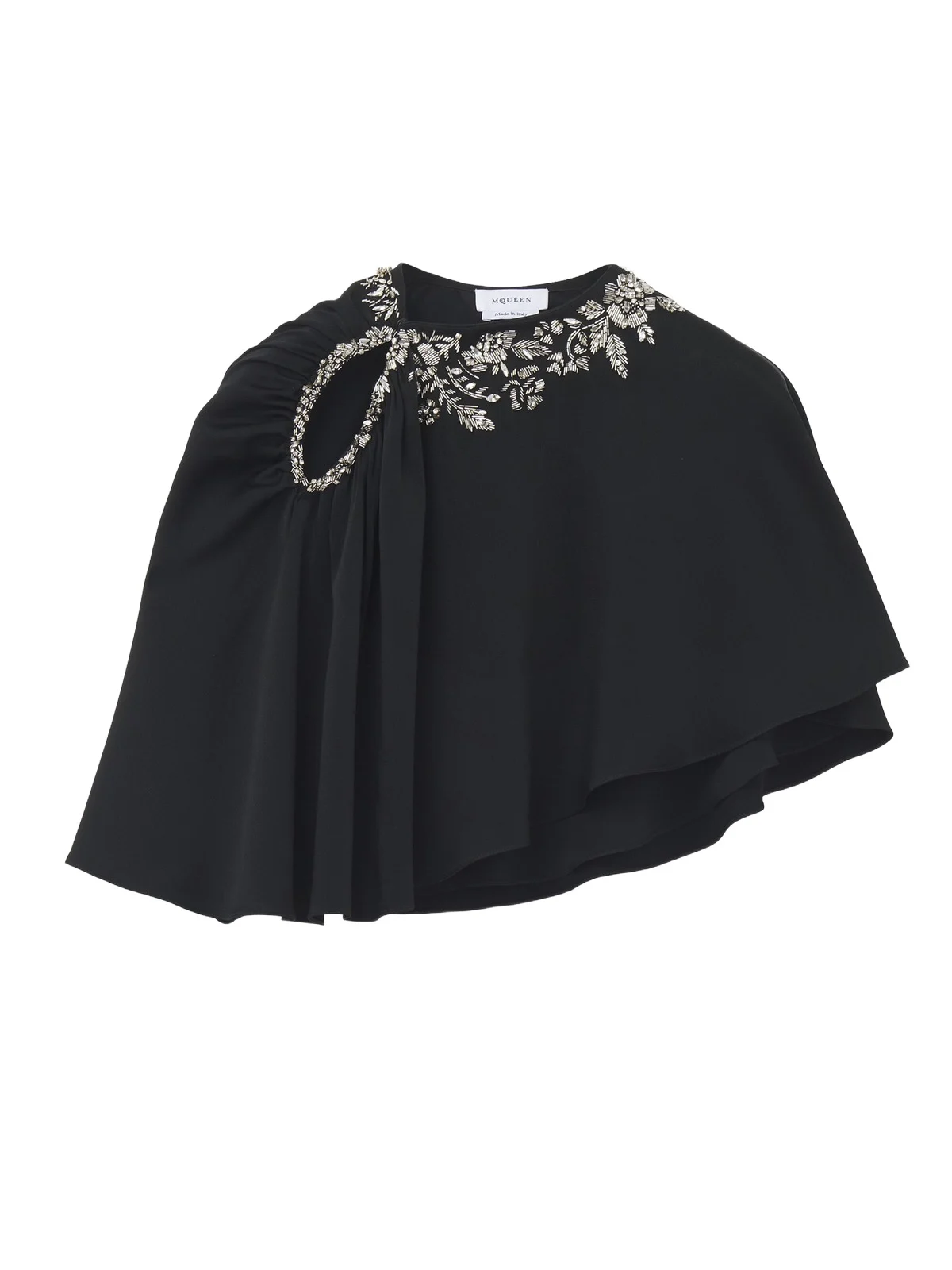 Floral Embroidery Asymmetric Cape Floral Embroidery Asymmetric Cape