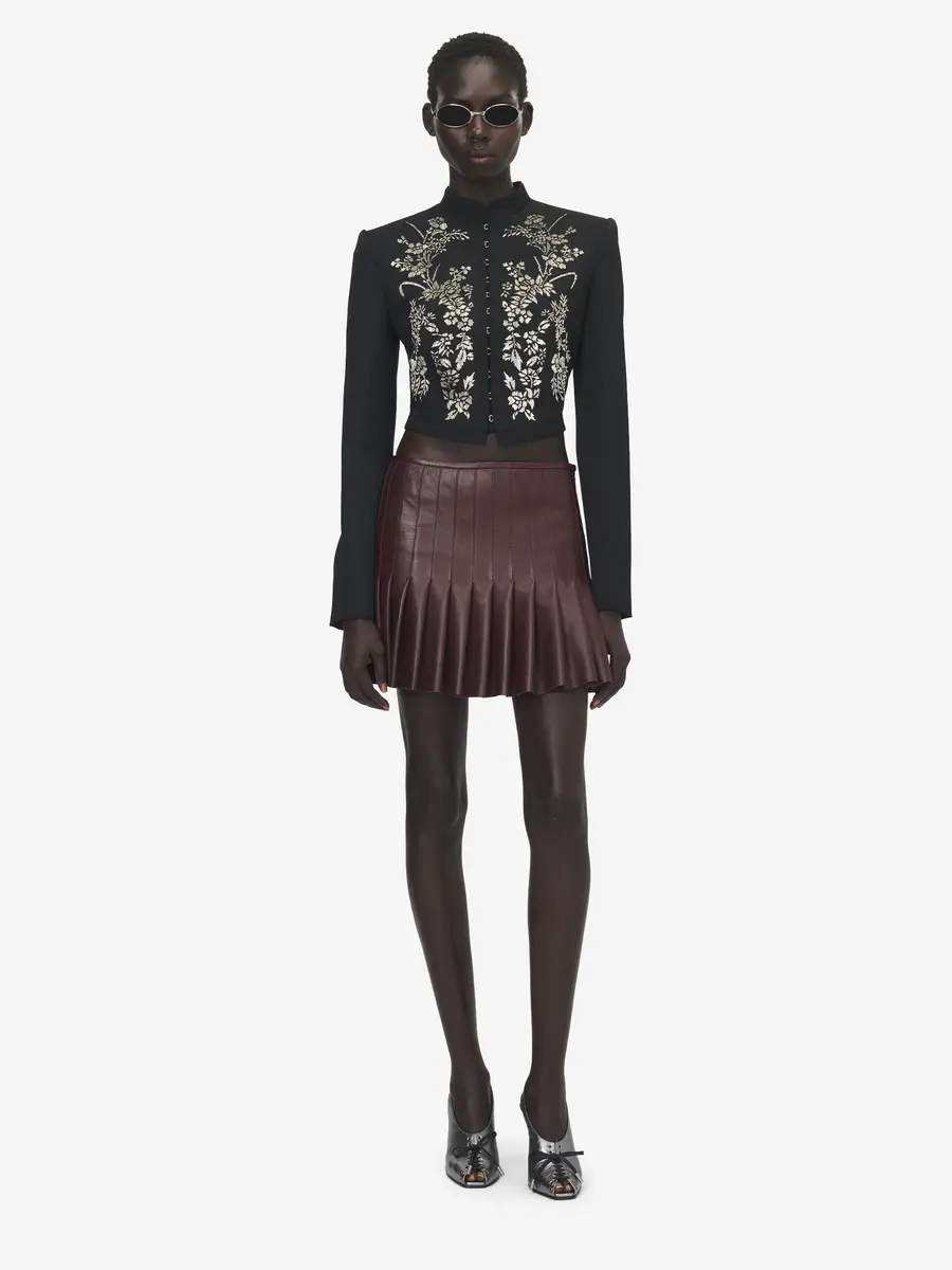 Alexander McQueen Floral Embroidery Cropped Jacket | Thumbnail 2
