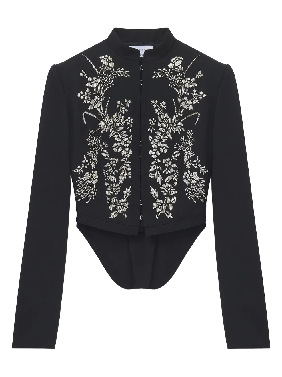 Floral Embroidery Cropped Jacket Floral Embroidery Cropped Jacket