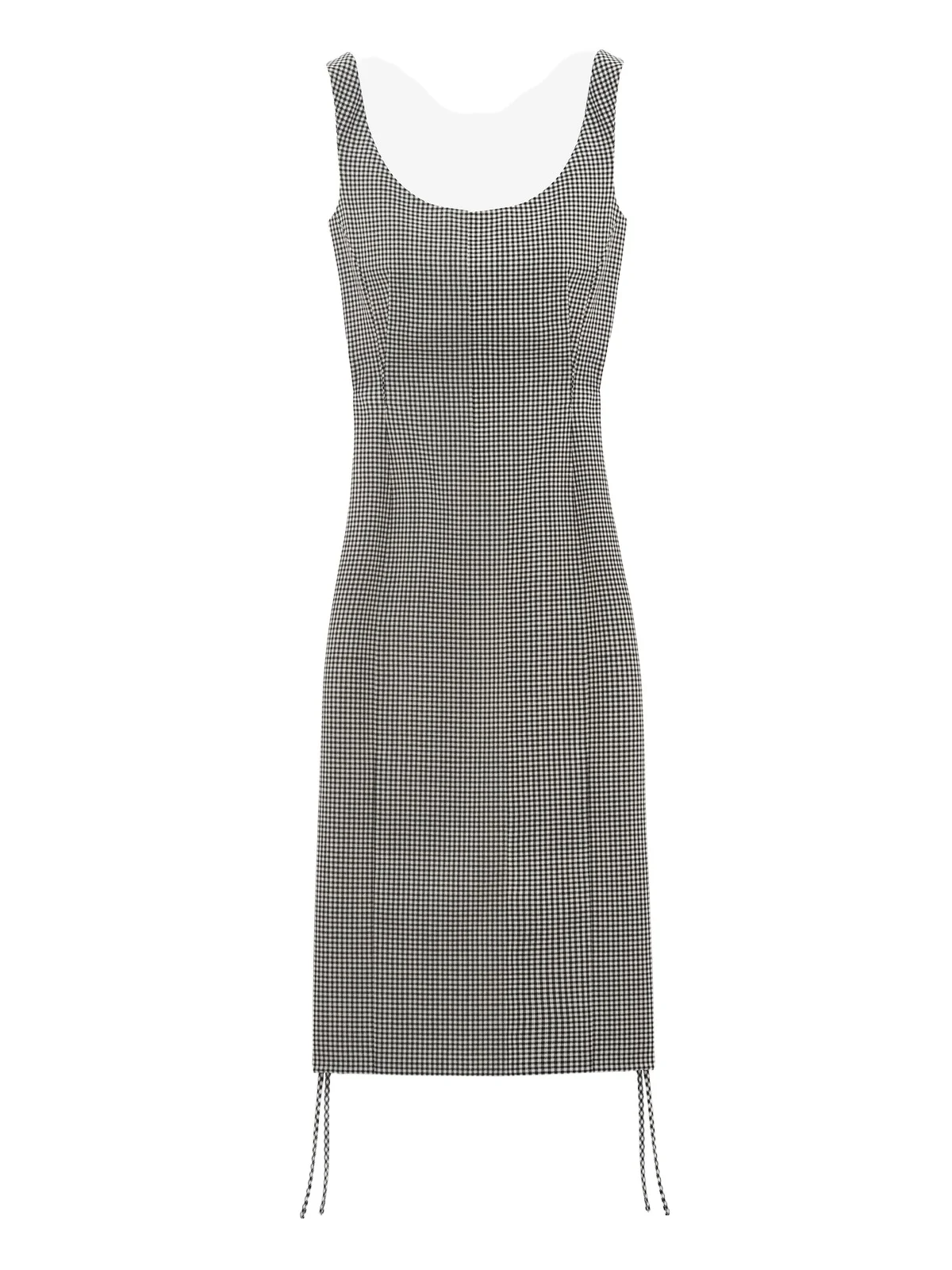 Corset Lace Gingham Check Pencil Dress Corset Lace Gingham Check Pencil Dress