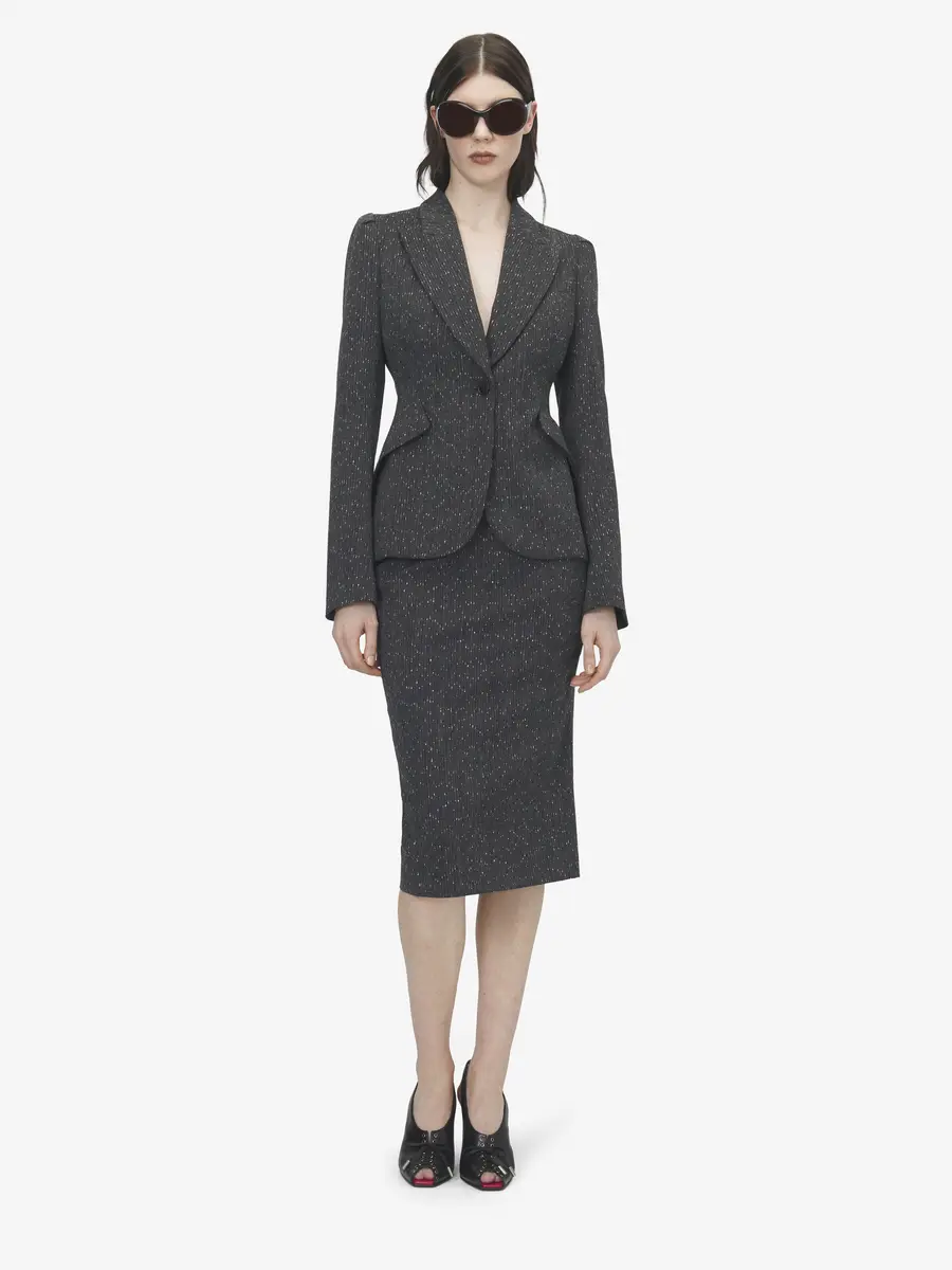 Alexander McQueen Flecked Pinstripe Single-breasted Jacket | Thumbnail 2 Alexander McQueen Flecked Pinstripe Single-breasted Jacket | Thumbnail 2