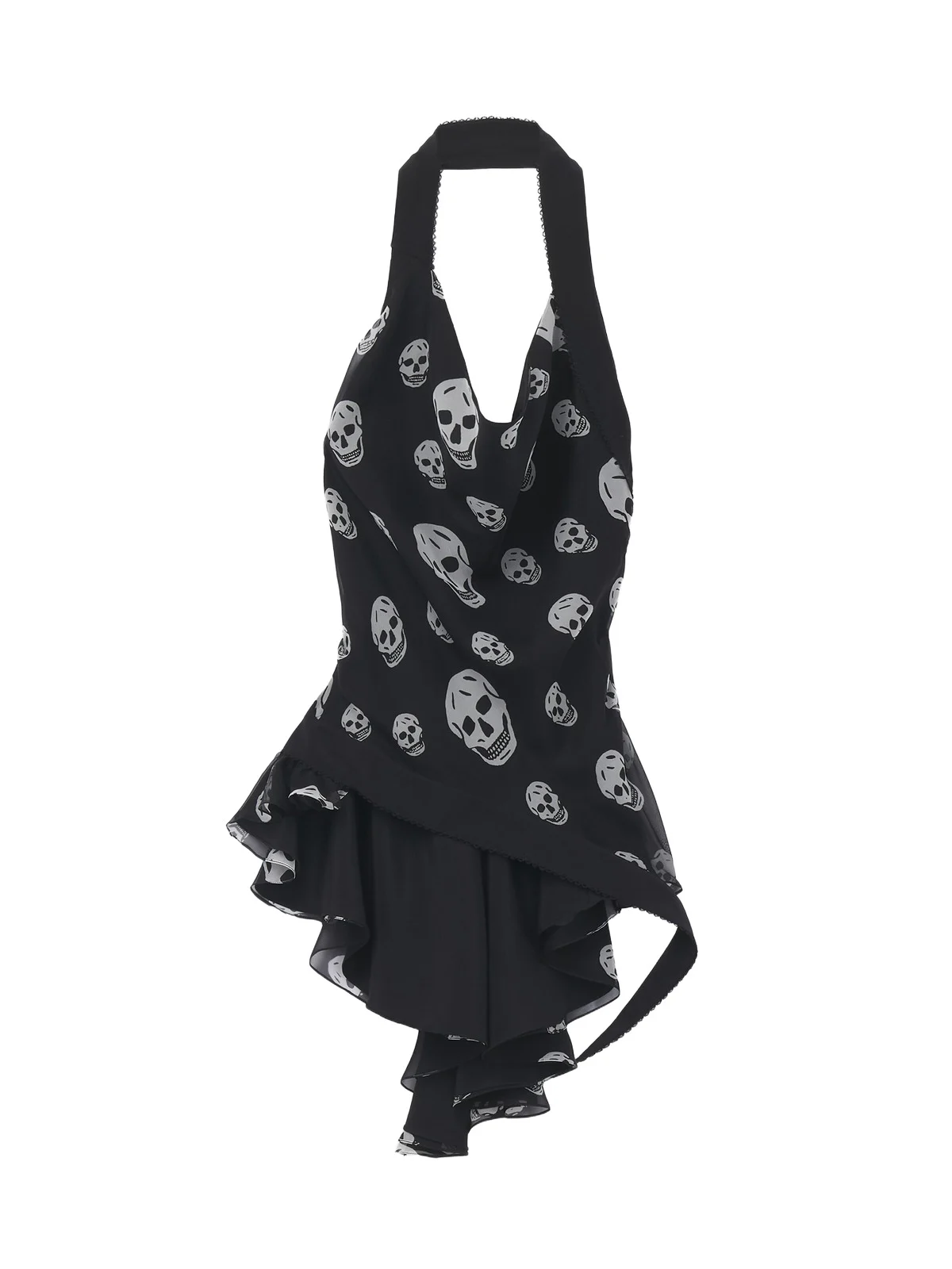 Alexander McQueen Skull Print Asymmetric Top