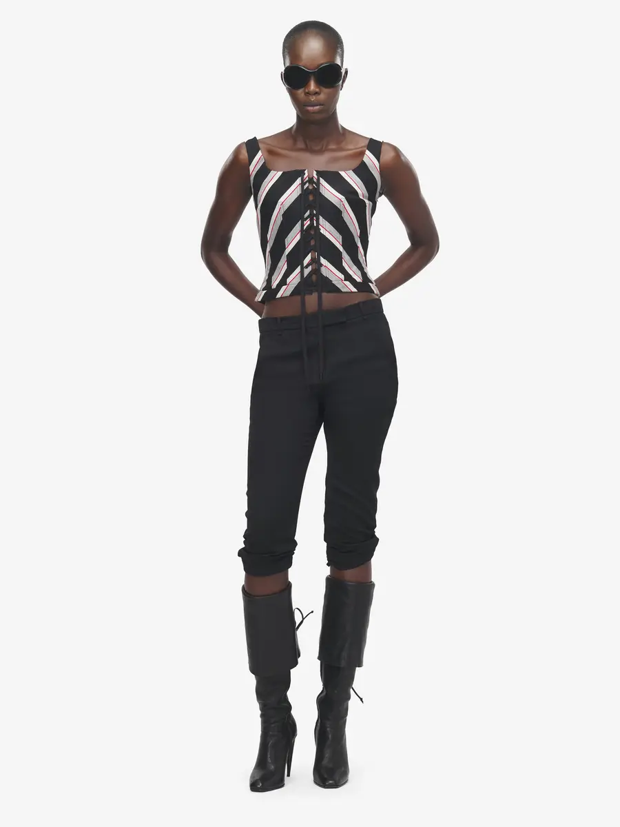 Alexander McQueen Chevron Stripe Corset Top | Thumbnail 2