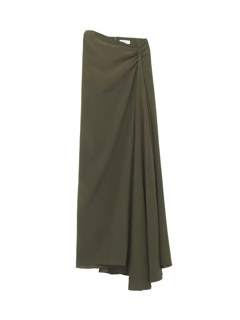 Asymmetric Waist Maxi Skirt