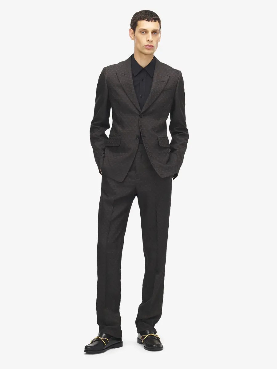 Alexander McQueen Skull Jacquard Tailored Trousers | Thumbnail 2