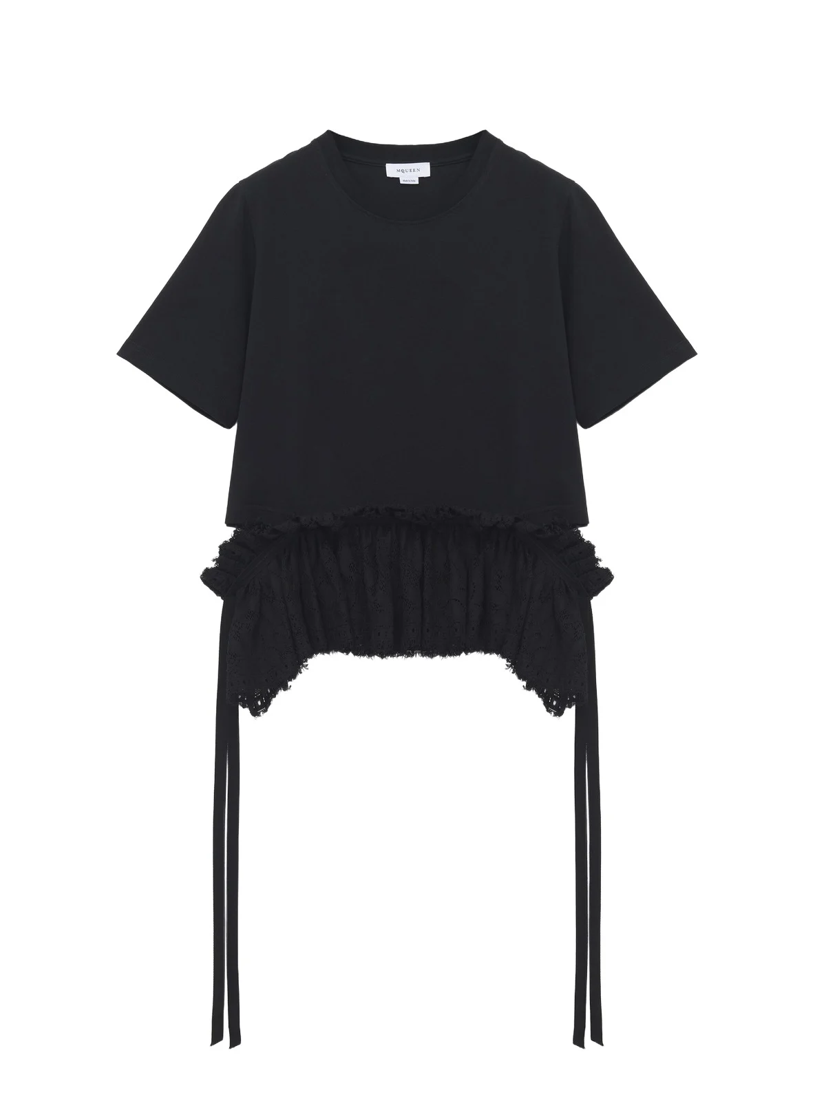 Alexander McQueen Lace Peplum T-shirt