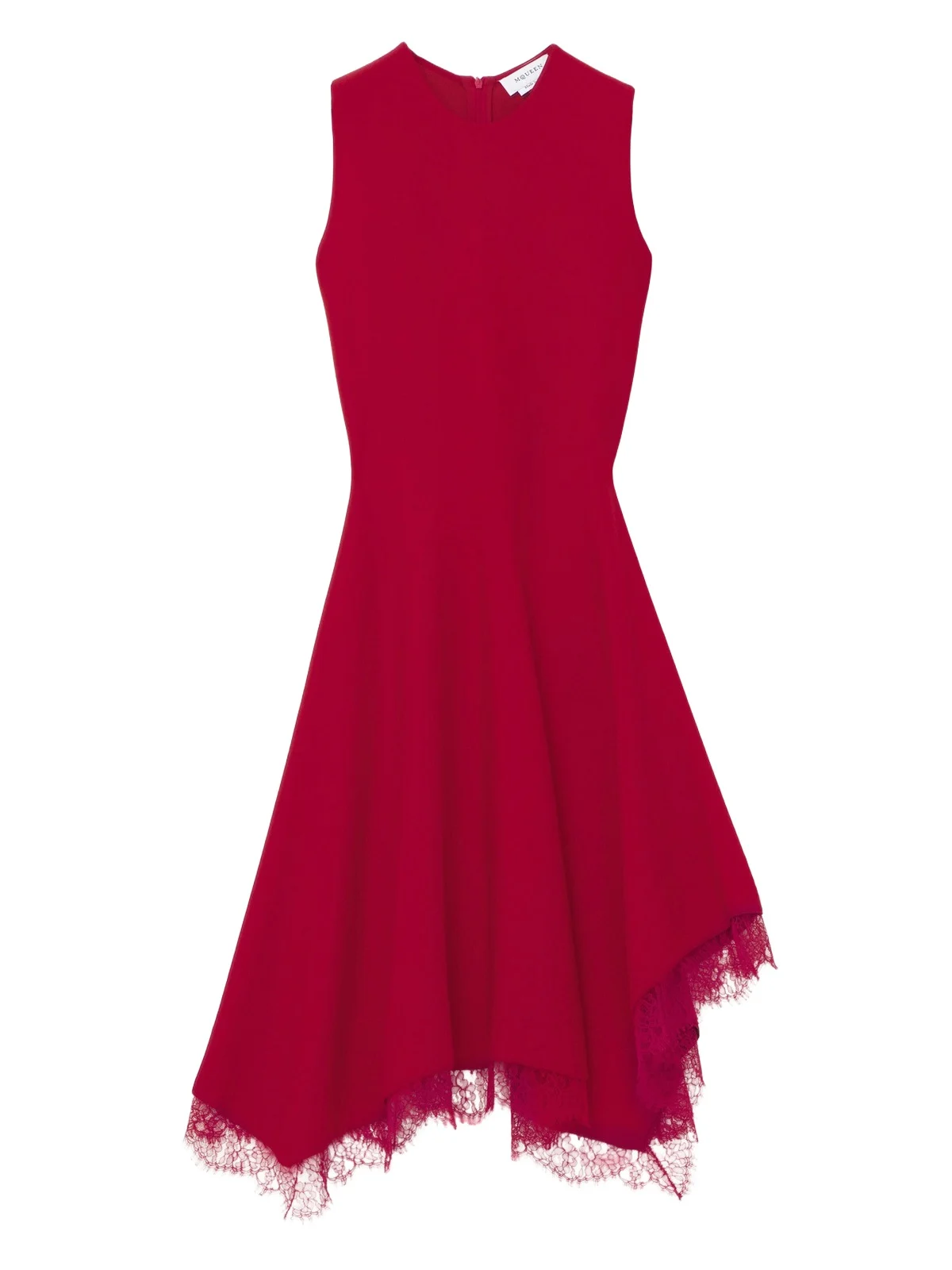 Alexander McQueen Lace Trim A-Line Dress