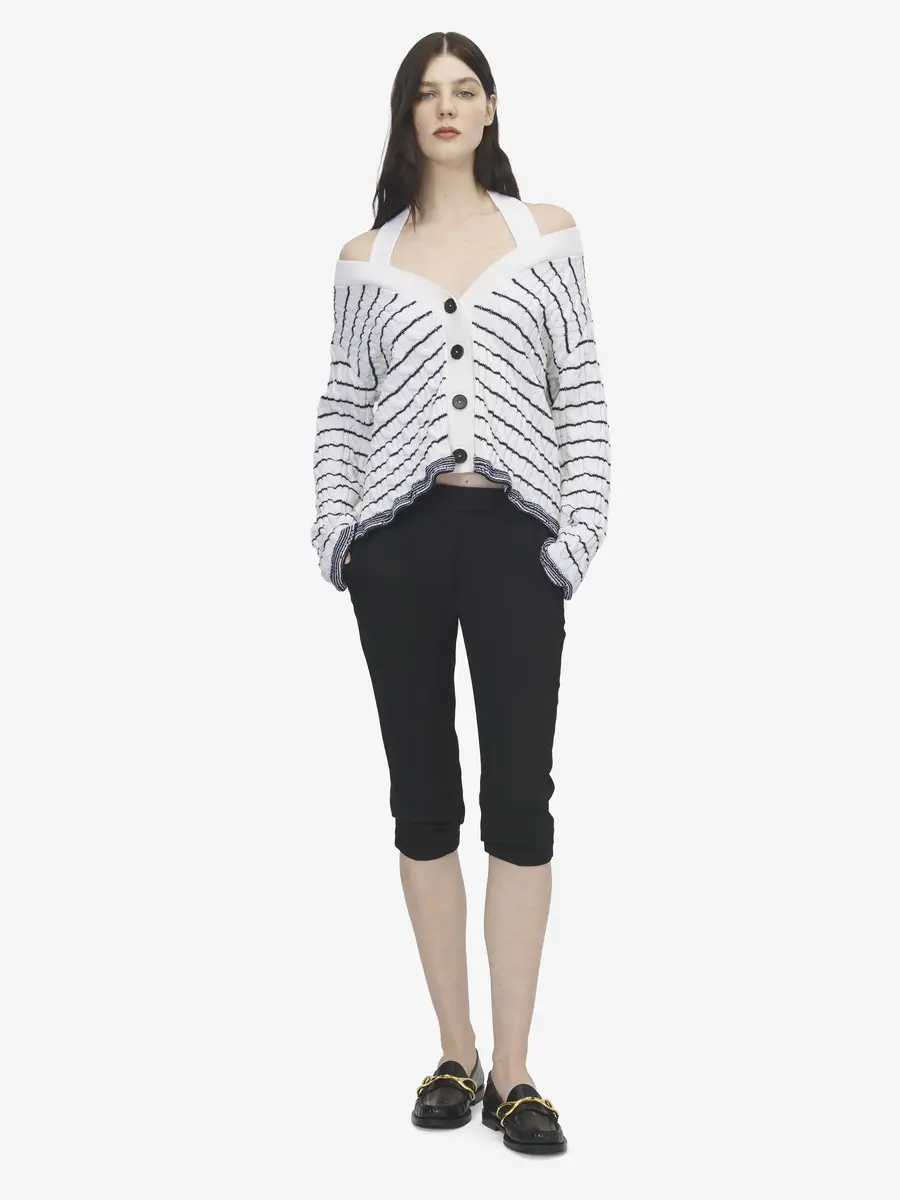 Alexander McQueen Off-the-shoulder Striped Cardigan | Thumbnail 2