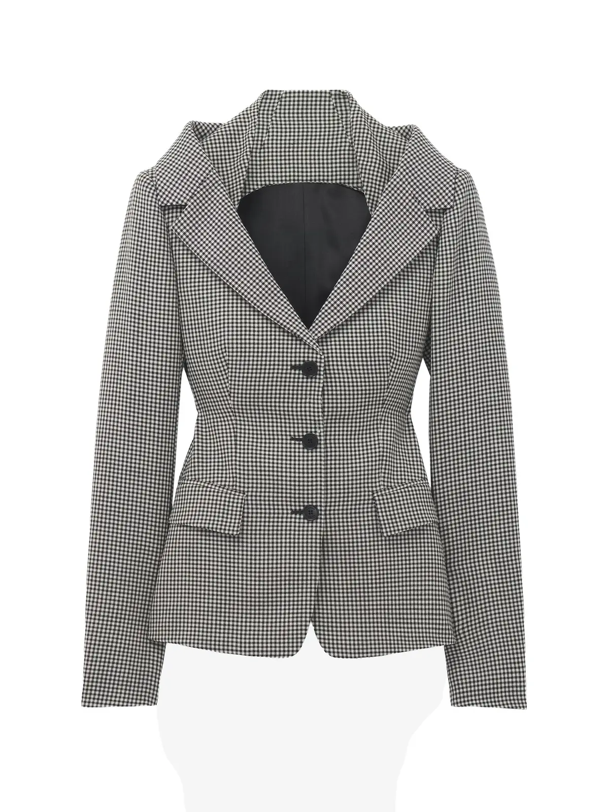 Alexander McQueen Gingham Check Off-the-shoulder Harness Jacket