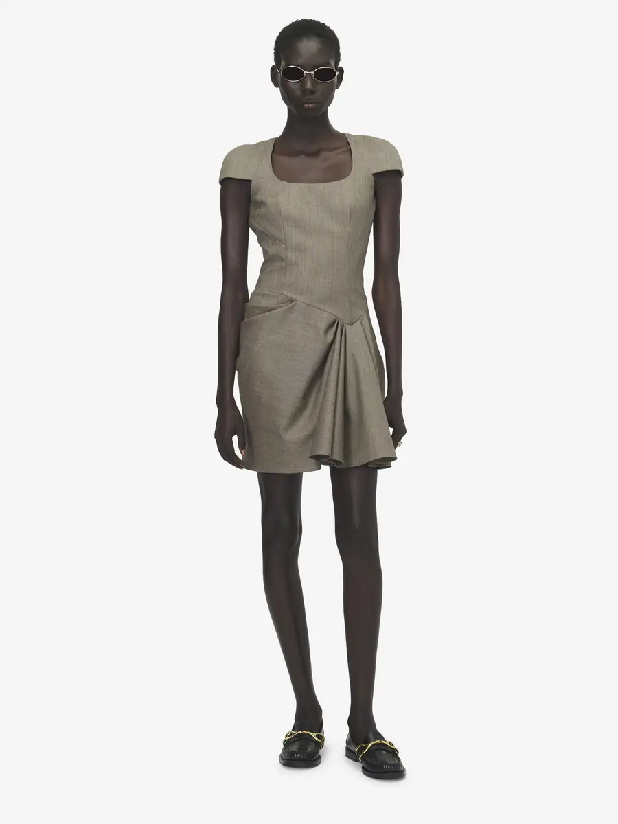 Alexander McQueen Asymmetric Gathered Mini Dress | Thumbnail 2