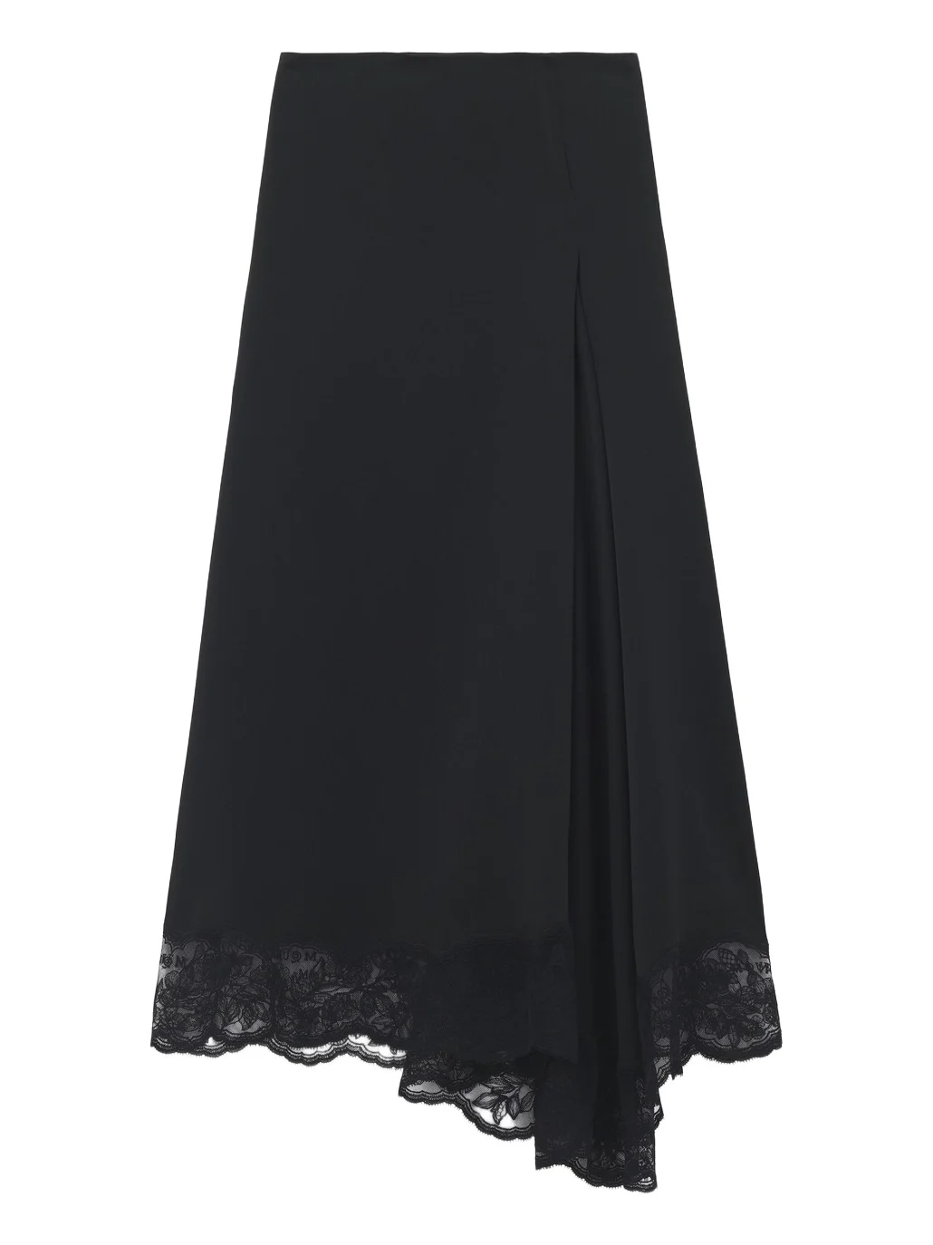 Alexander McQueen Lace Hem Asymmetric Midi Skirt