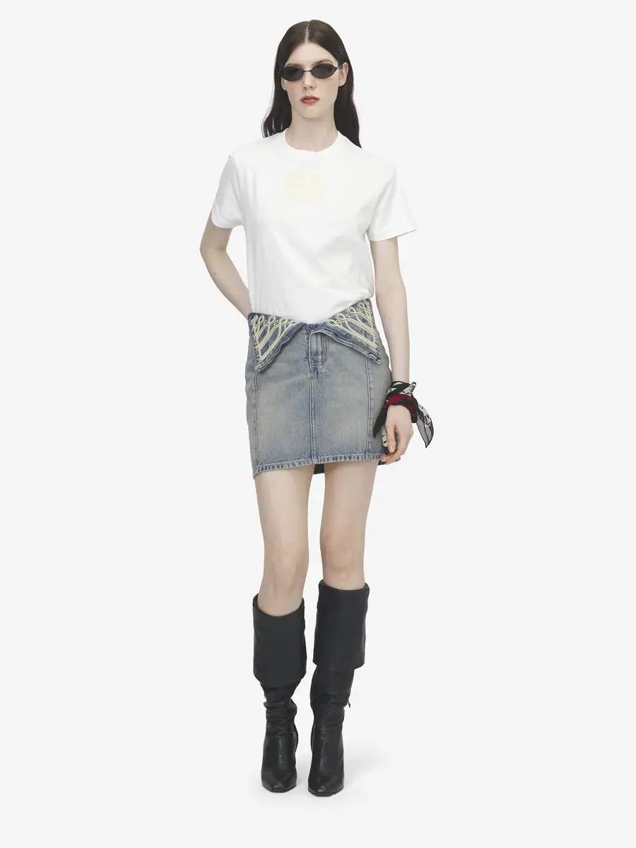 Alexander McQueen Metallic Frogging Fold Over Mini Skirt | Thumbnail 2 Alexander McQueen Metallic Frogging Fold Over Mini Skirt | Thumbnail 2