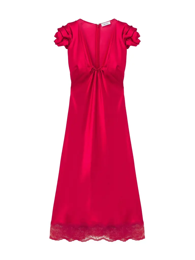 Gathered Sleeve Midi Dress Gathered Sleeve Midi Dress