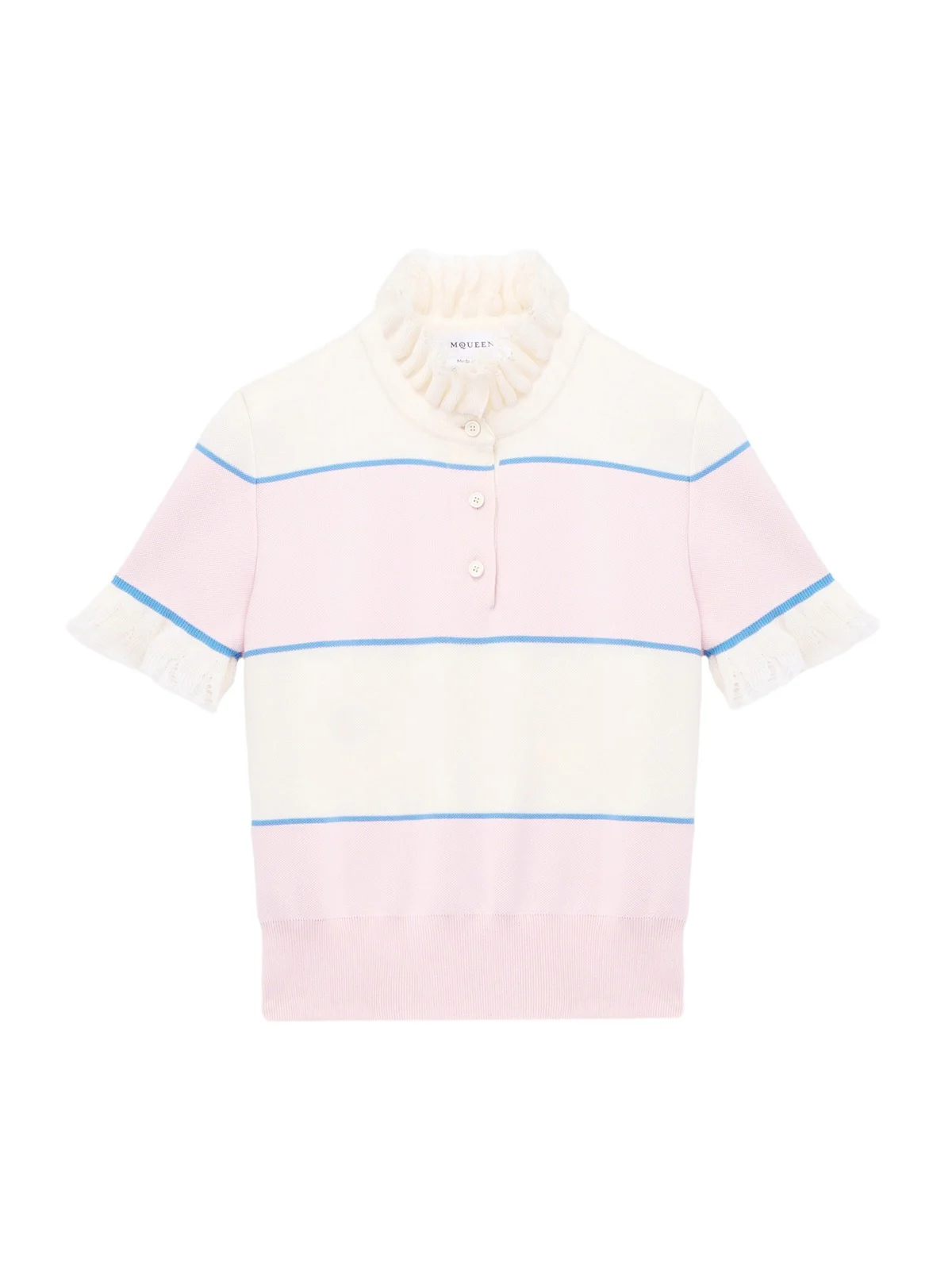 Ruffle Trim Striped Top