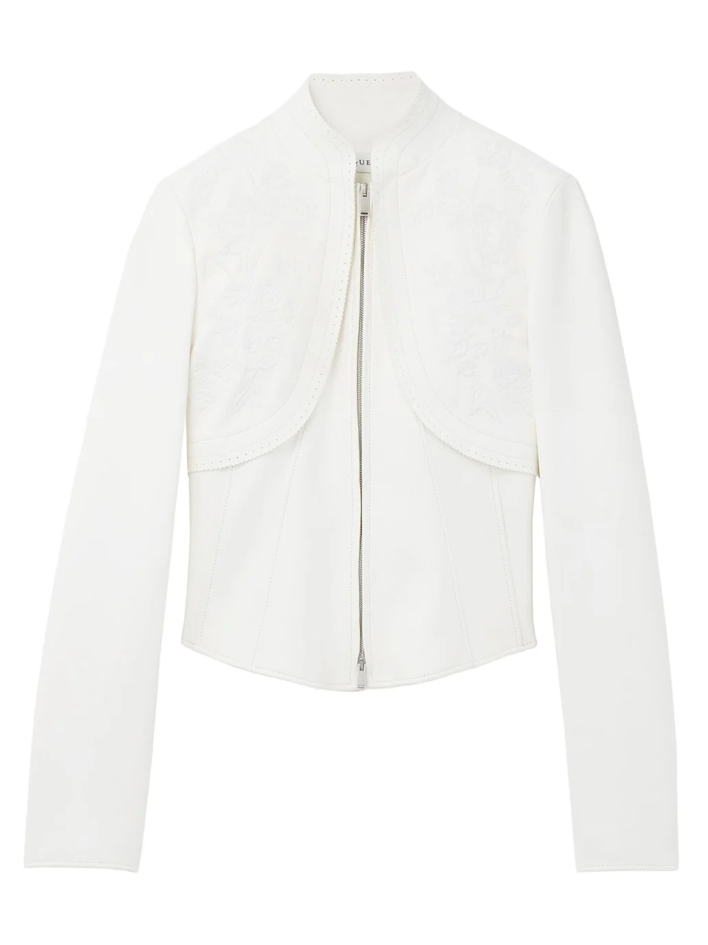 Alexander McQueen Floral Embroidery Leather Jacket