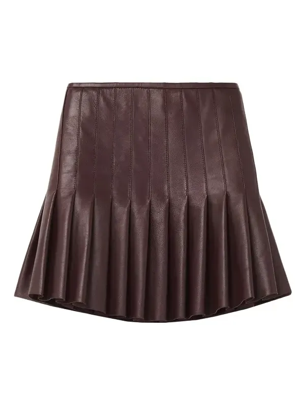 Alexander McQueen Leather Pleated Mini Skirt | Thumbnail 1 Alexander McQueen Leather Pleated Mini Skirt | Thumbnail 1