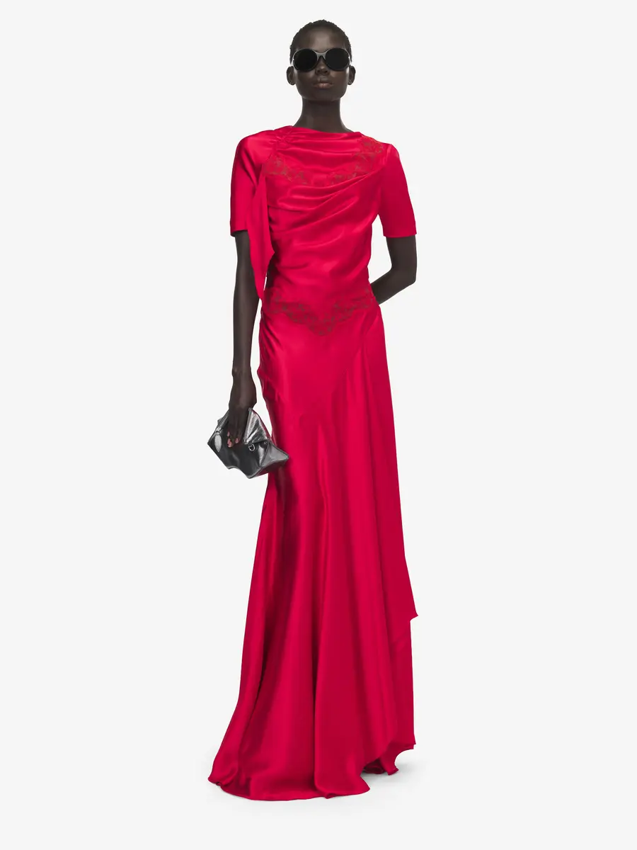 Alexander McQueen Lace Trim Evening Dress | Thumbnail 2 Alexander McQueen Lace Trim Evening Dress | Thumbnail 2